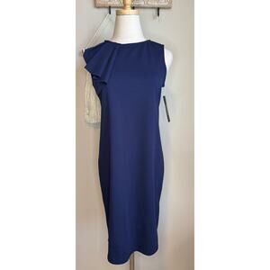 Bebe Navy Blue Sleeveless Sheath Dress sz 6